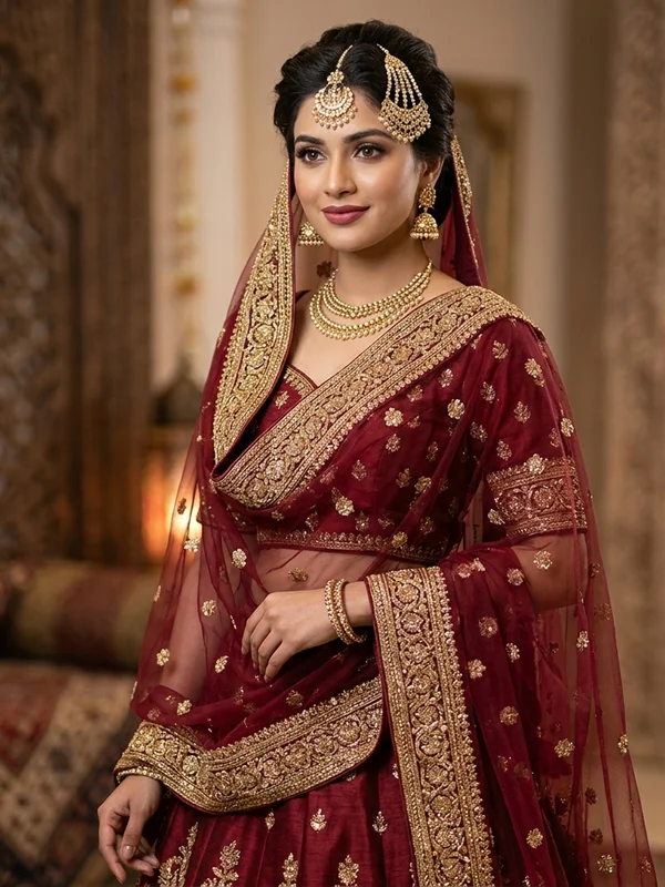 Heavy Gold Zari Border Net Dupatta
