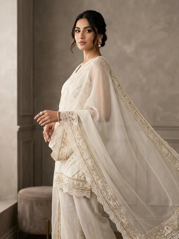 Premium Chiffon Lace Border Dupatta