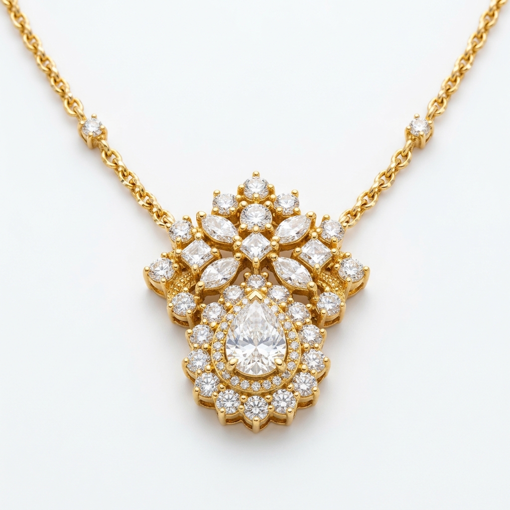24k Gold Diamond Necklace