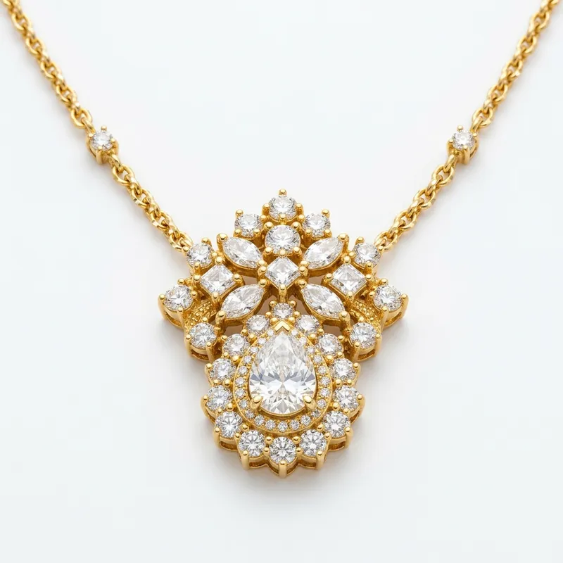 24k Gold Diamond Necklace