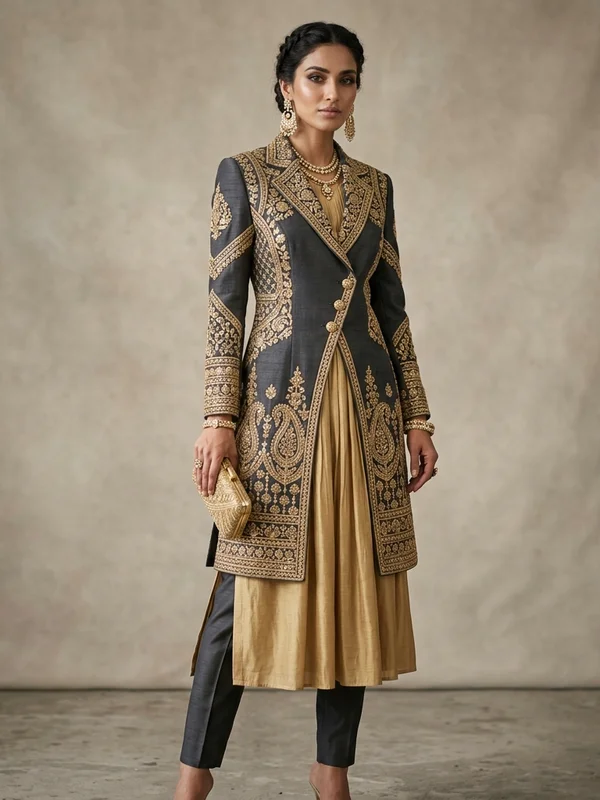 Jacket Style Contemporary Salwar Suit