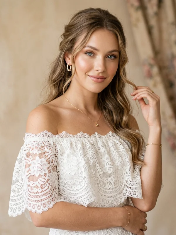 Elegant Off-Shoulder White Lace Top